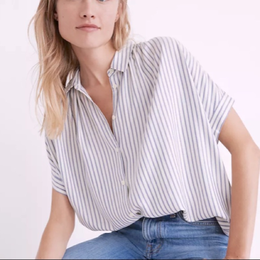 Madewell Central Shirt in Erinn Stripe, Sz M